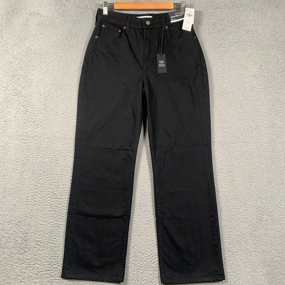 Abercrombie & Fitch Curve Love 90s Relaxed Jeans Womens 26 Short Black High Rise